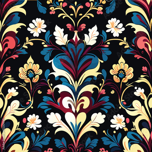 Damask seamless floral pattern. Royal wallpaper