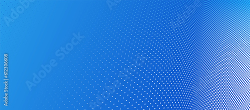 Blue dots in 3D perspective vector abstract background, multimedia internet information theme, wave stream of science technology or business blank template for ads.