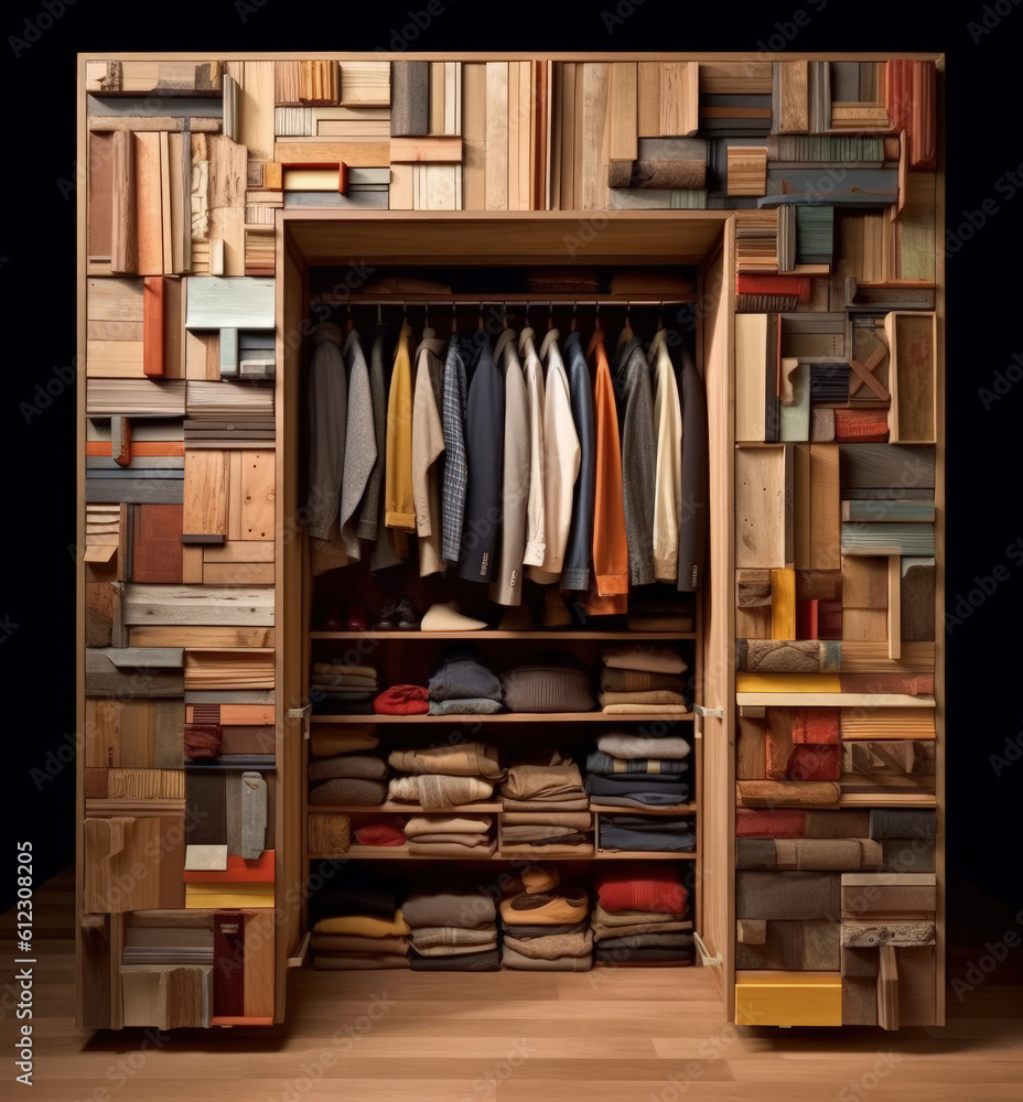 Generative ai illustration of modern dressing room with parquet floor Generative ai illustration of modern dressing room with parquet floor