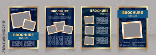 Art museum program blank brochure design. Rest and fun. Template set with copy space for text. Premade corporate reports collection. Editable 4 paper pages. Arial, Tahoma fonts used