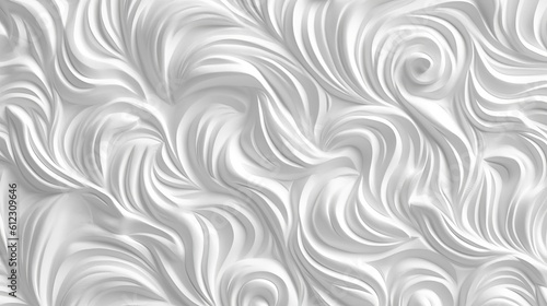 Fototapeta Naklejka Na Ścianę i Meble -  White seamless texture. Wavy background. Interior wall decoration. 3D interior wall panel pattern. white background of abstract waves