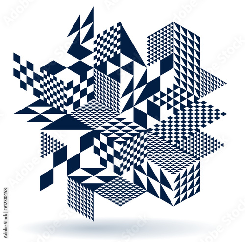 Isometric 3D cubes vector abstract background, geometric abstraction art modern architecture city buildings theme, cubic shapes and forms composition lowpoly style.