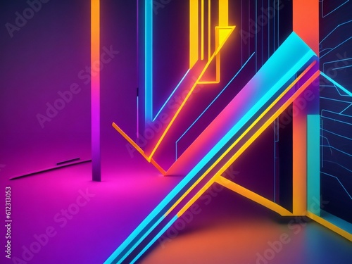 colorful light neon background wallpaper ai generated