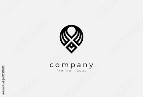 Free Download Pin Map Location Logo Design, Pin with letter X combination, usable for Place, traveling and company logos, vector illustration - GFXLoad