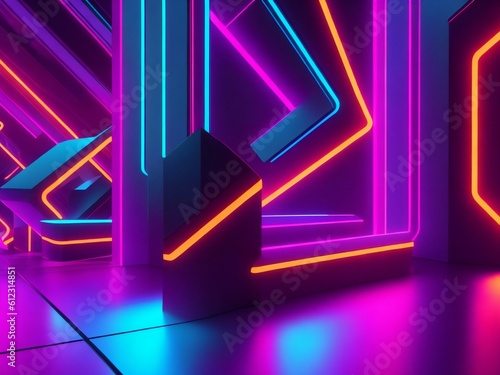 colorful light neon background wallpaper ai generated