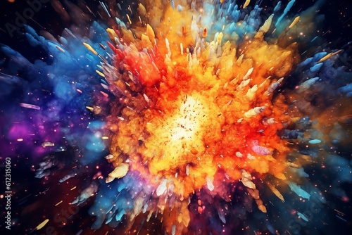 Vibrant bursts of abstract color  an explosive canvas of creativity  Generative AI