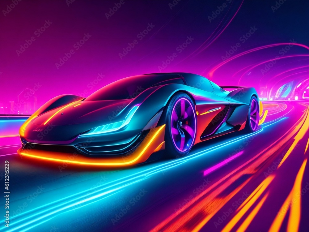 colorful light neon background wallpaper ai generated