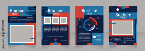 Creating brand identity blank brochure design. Template set with copy space for text. Premade corporate reports collection. Editable 4 paper pages. Ubuntu Condensed, Arial Regular fonts used