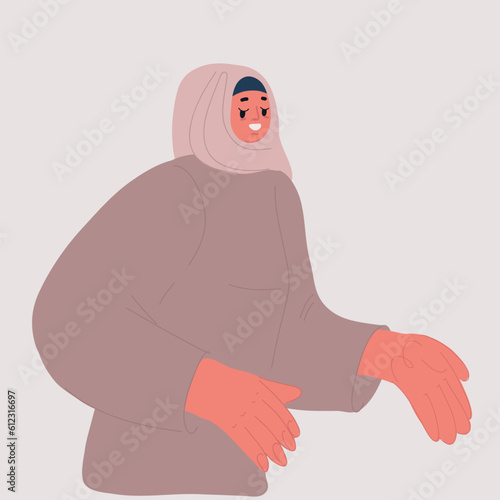 Vector illustration of Young muslim Woman