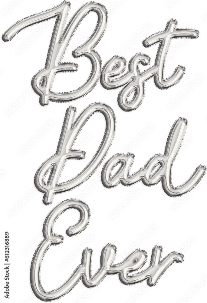 Silver Balloon Metallic Foil Father's Day Typography Message Silver Balloon Metallic Foil Father's Day Typography Message