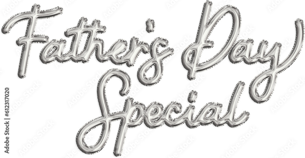 Silver Balloon Metallic Foil Father's Day Typography Message Silver Balloon Metallic Foil Father's Day Typography Message