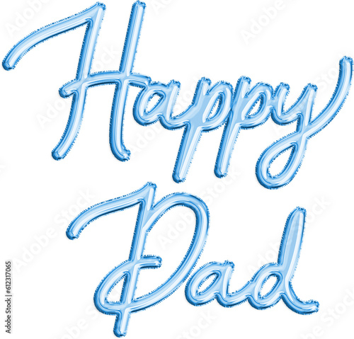 Blue Balloon Metallic Foil Father's Day Typography Message