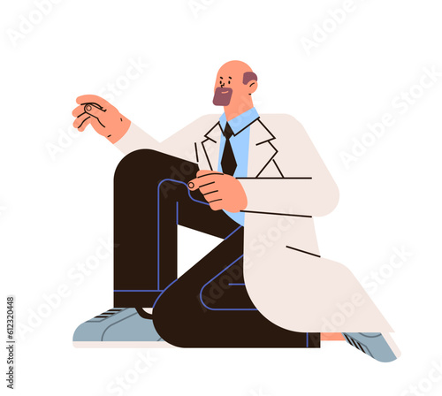 doctor in uniform with stethoscope male medic worker medicine healthcare concept isolated full length