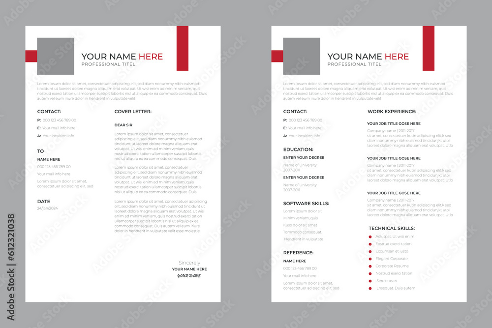 Minimalist Resume and Cover Letter Set