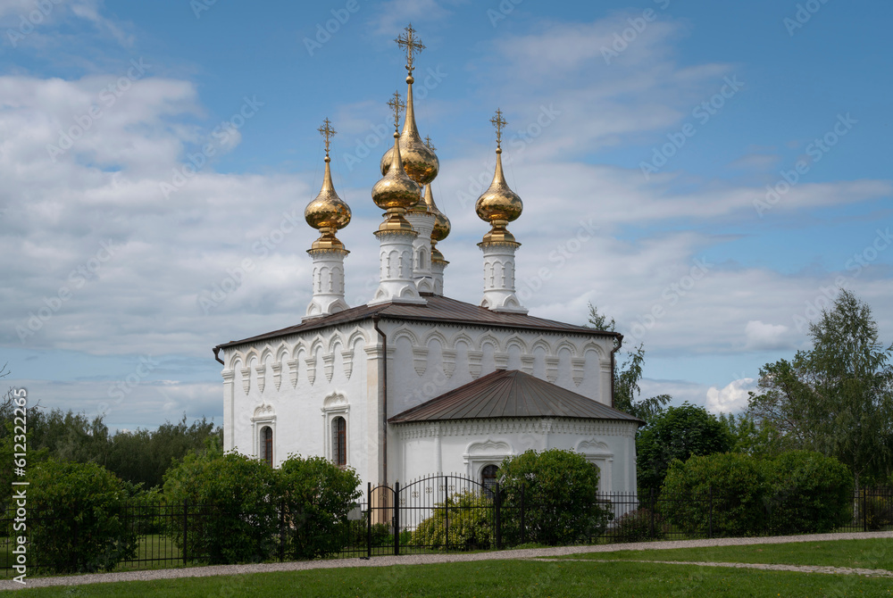 View of the Church of the Entrance of the Lord to Jerusalem (Entrance-Jerusalem Church) on a sunny summer day, Suzdal, Vladimir region, Russia
