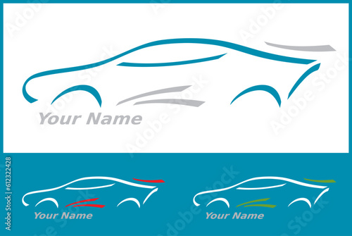 Icone Voiture Automobile Transport Silhouette Dynamique pour Design Logo Vecteur

