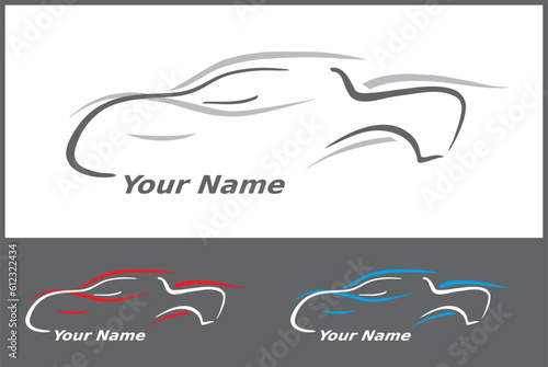 Icone Voiture Automobile Transport Silhouette Dynamique pour Design Logo Vecteur
