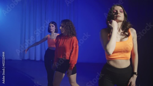 Wallpaper Mural A group class of sexy dance on high heels with a coach is an exciting journey into the world of dance and female energy. High quality 4k footage Torontodigital.ca