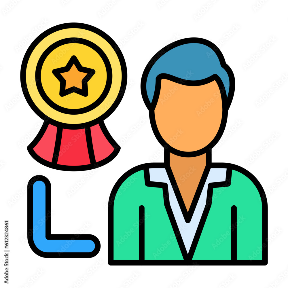 Managerial Training Line Color Icon Managerial Training Line Color Icon