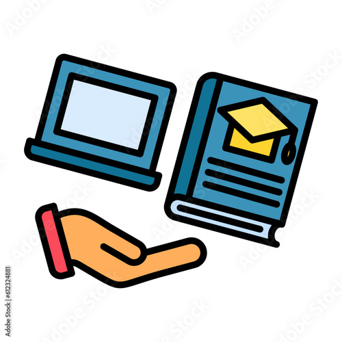 Off the job Training Line Color Icon