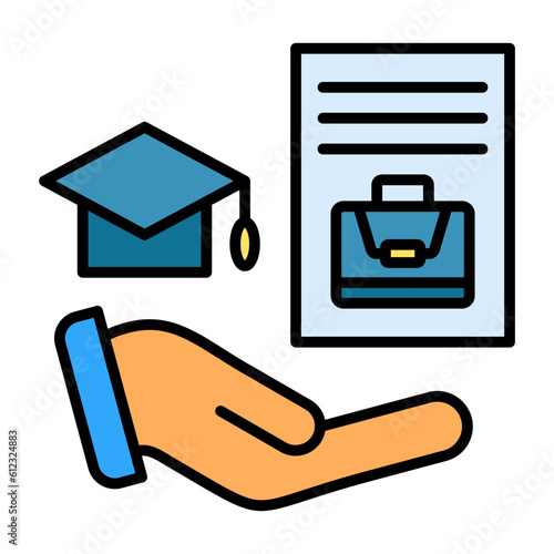 On the job Training Line Color Icon