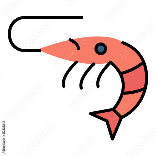 Shrimp Line Color Icon