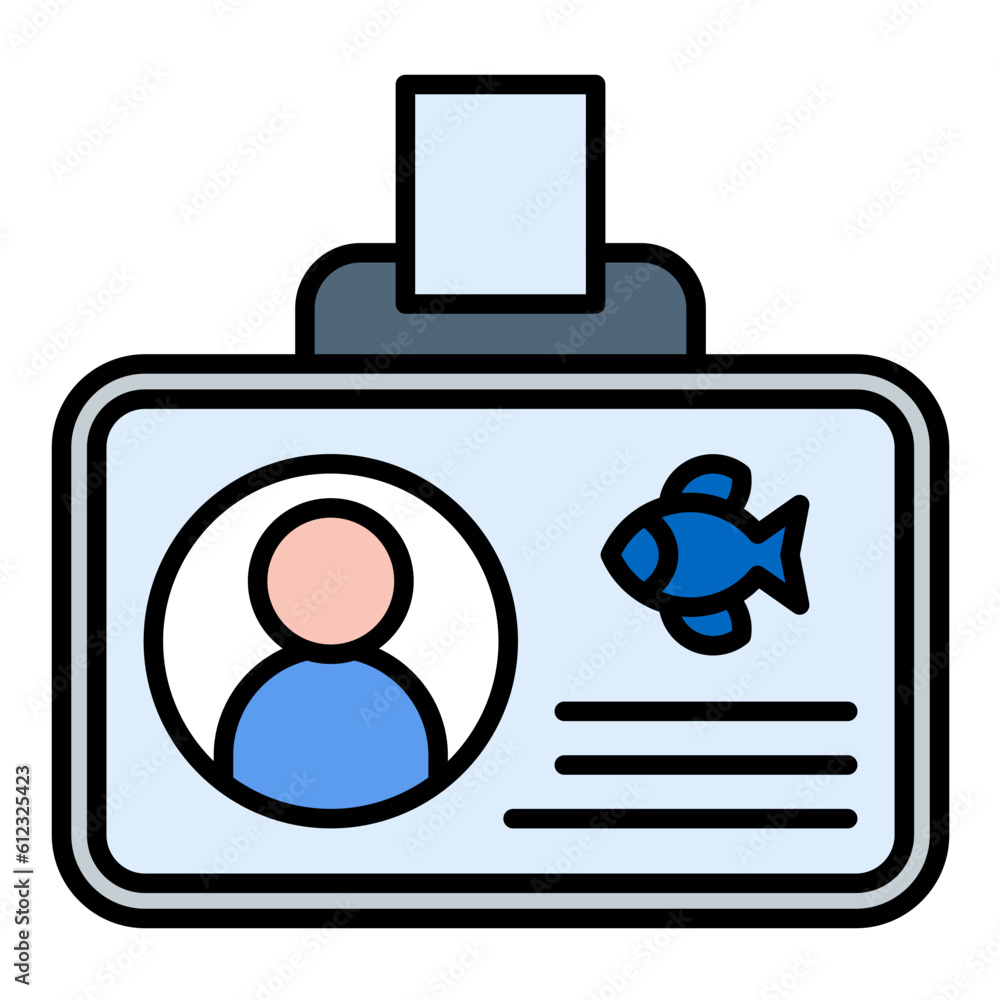 Fishing License Line Color Icon Fishing License Line Color Icon