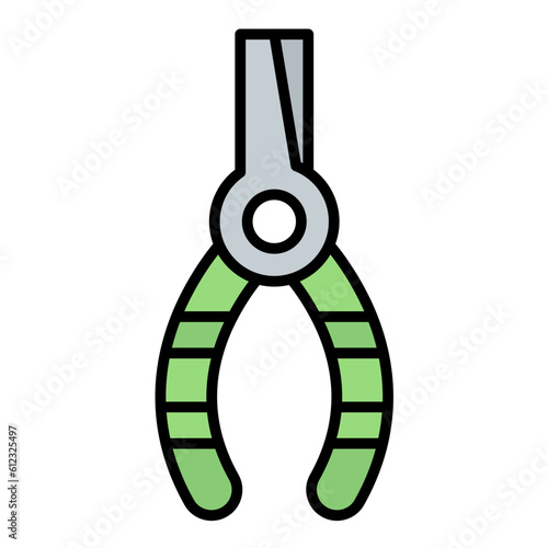 Needle Nose Pliers Line Color Icon