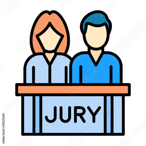 Jury Line Color Icon