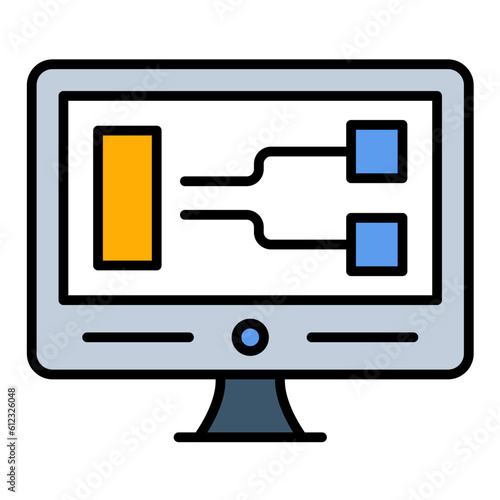 Visual Programming Line Color Icon
