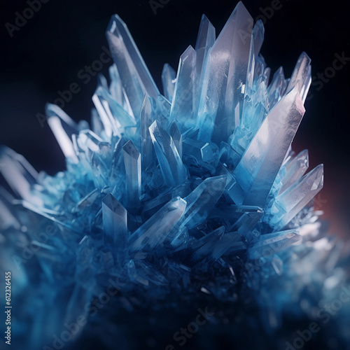 An Ice-Blue Crystalline Mineral Formation Generative AI