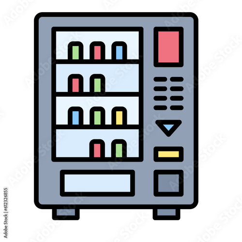 Vending Machine Line Color Icon