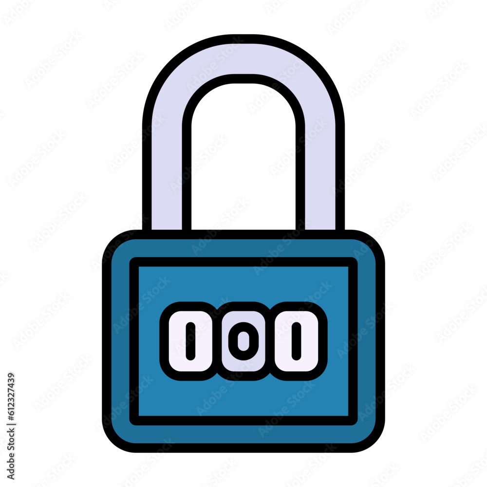 Number Padlock Line Color Icon Number Padlock Line Color Icon