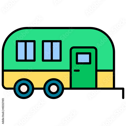 Caravan Line Color Icon