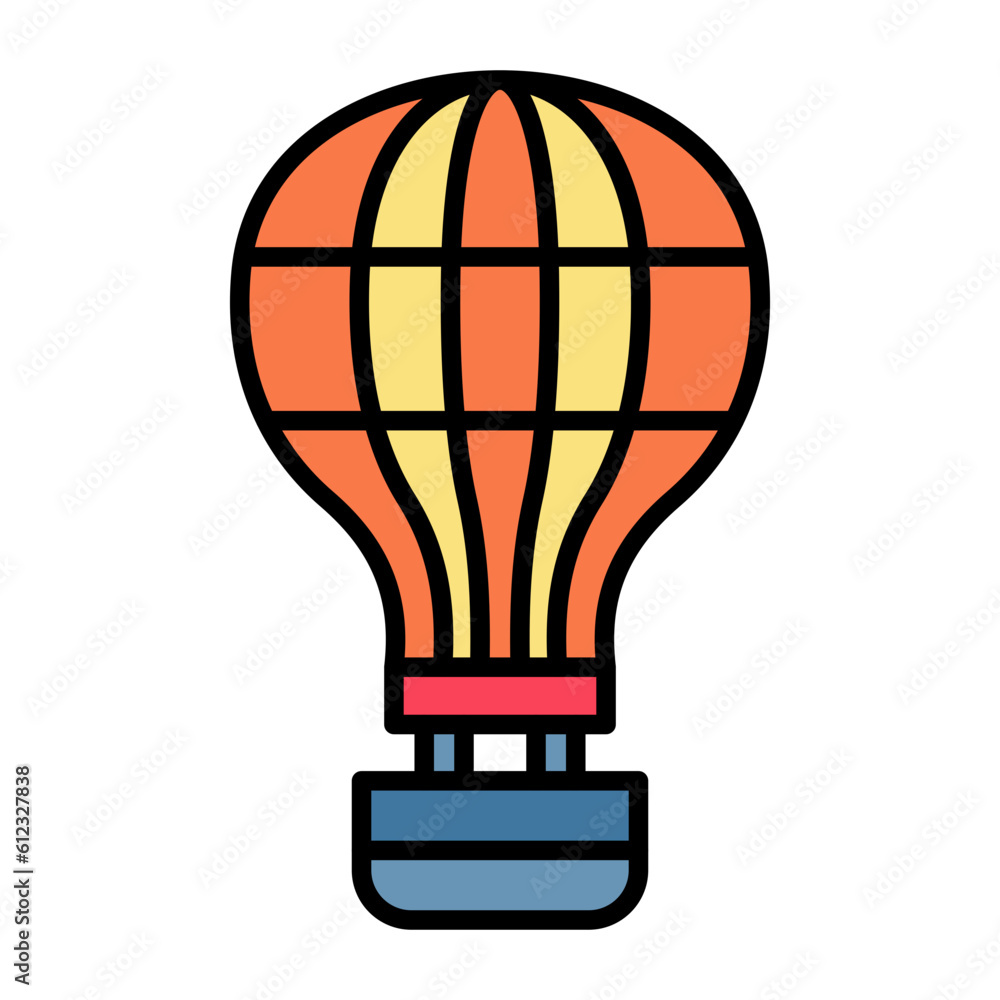 Obraz premium Air Balloon Line Color Icon