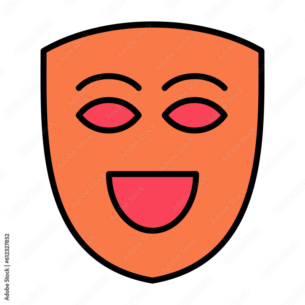 Theatre Mask Line Color Icon