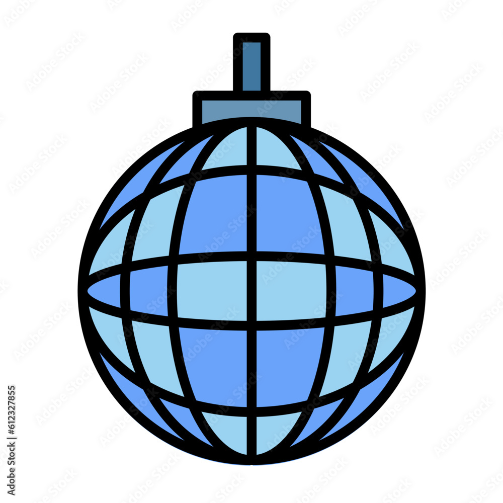 Disco Ball Line Color Icon Disco Ball Line Color Icon