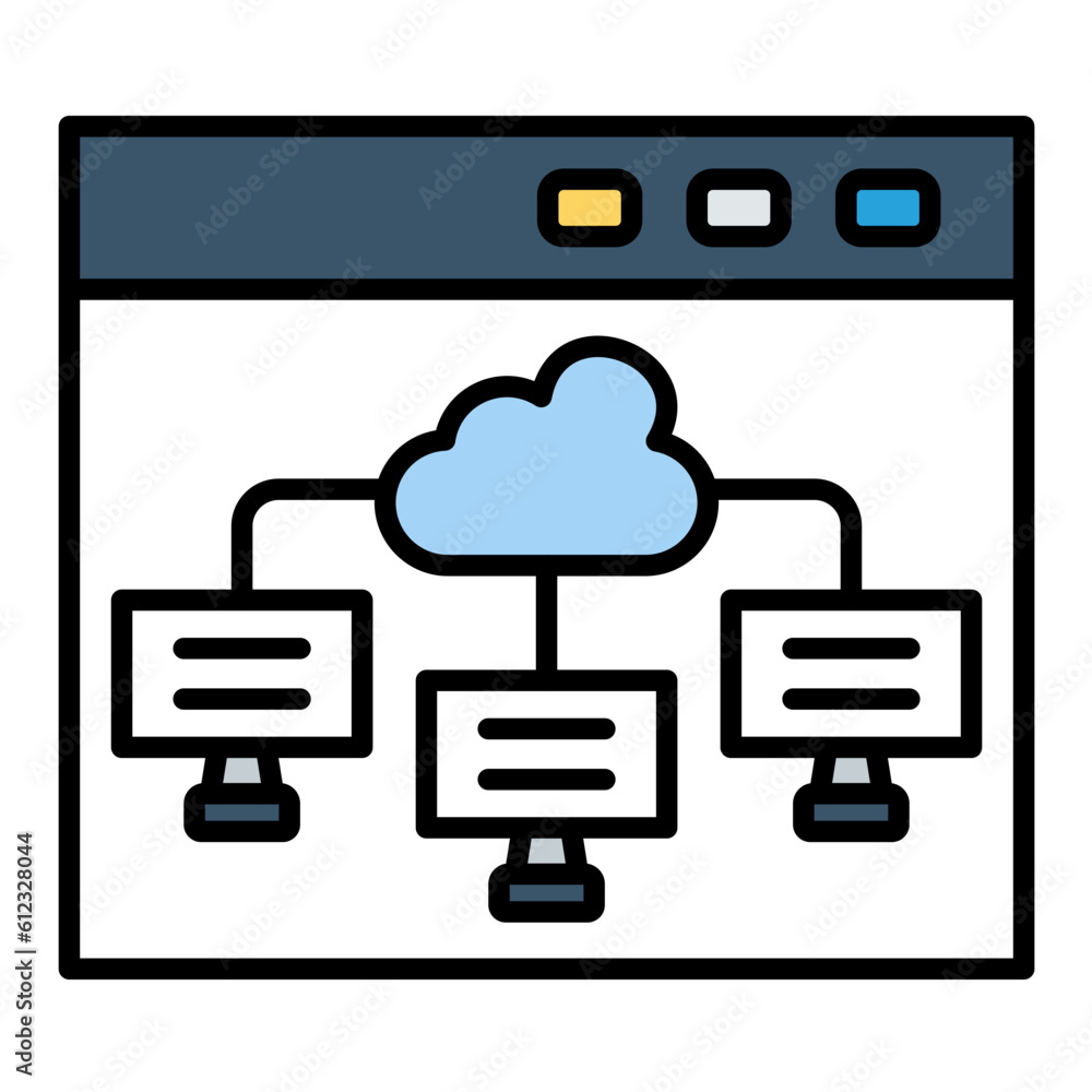Cloud Computing Line Color Icon