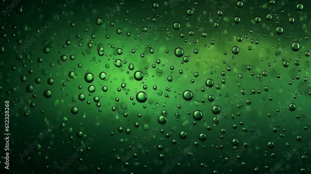 water drops on green surface, generative AI 