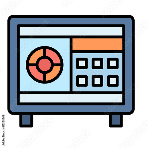 Safe Box Line Color Icon