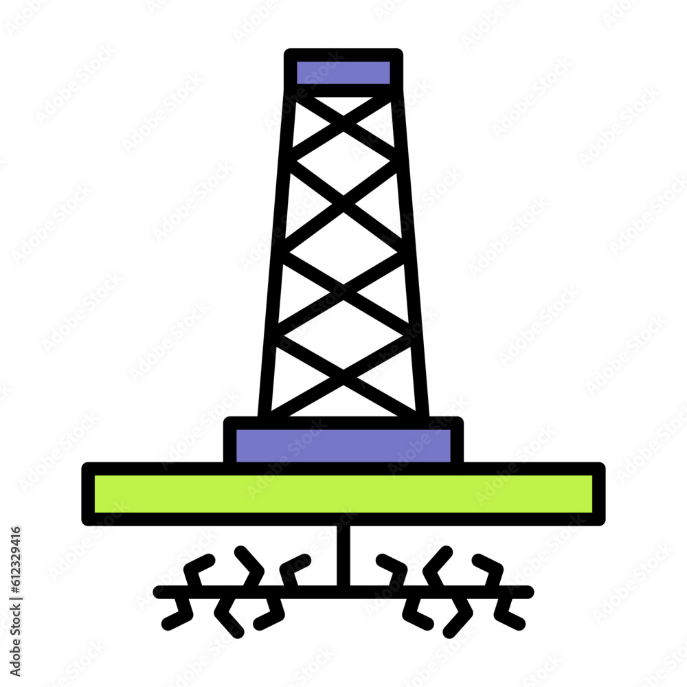 Fracking Line Color Icon Fracking Line Color Icon