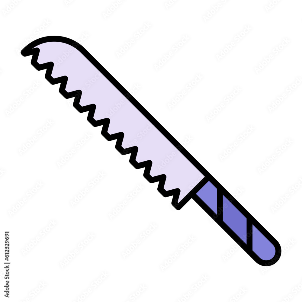 Bread Knife Line Color Icon