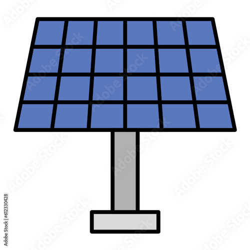 Solar Panel Line Color Icon