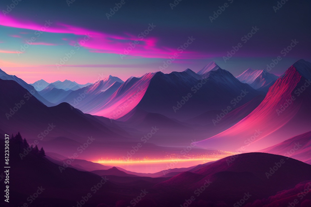 sunset in the mountains