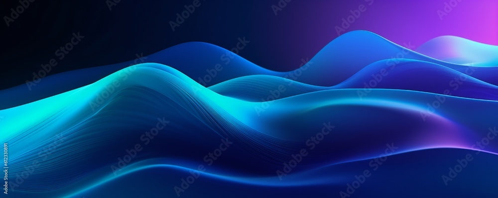 Obraz premium Gradient dynamic blue lines background Generative AI