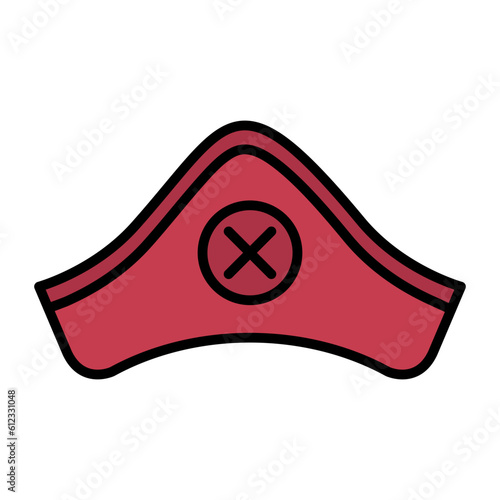 Pirate Cap Line Color Icon