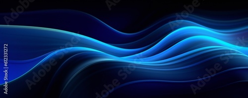 Gradient dynamic blue lines background Generative AI