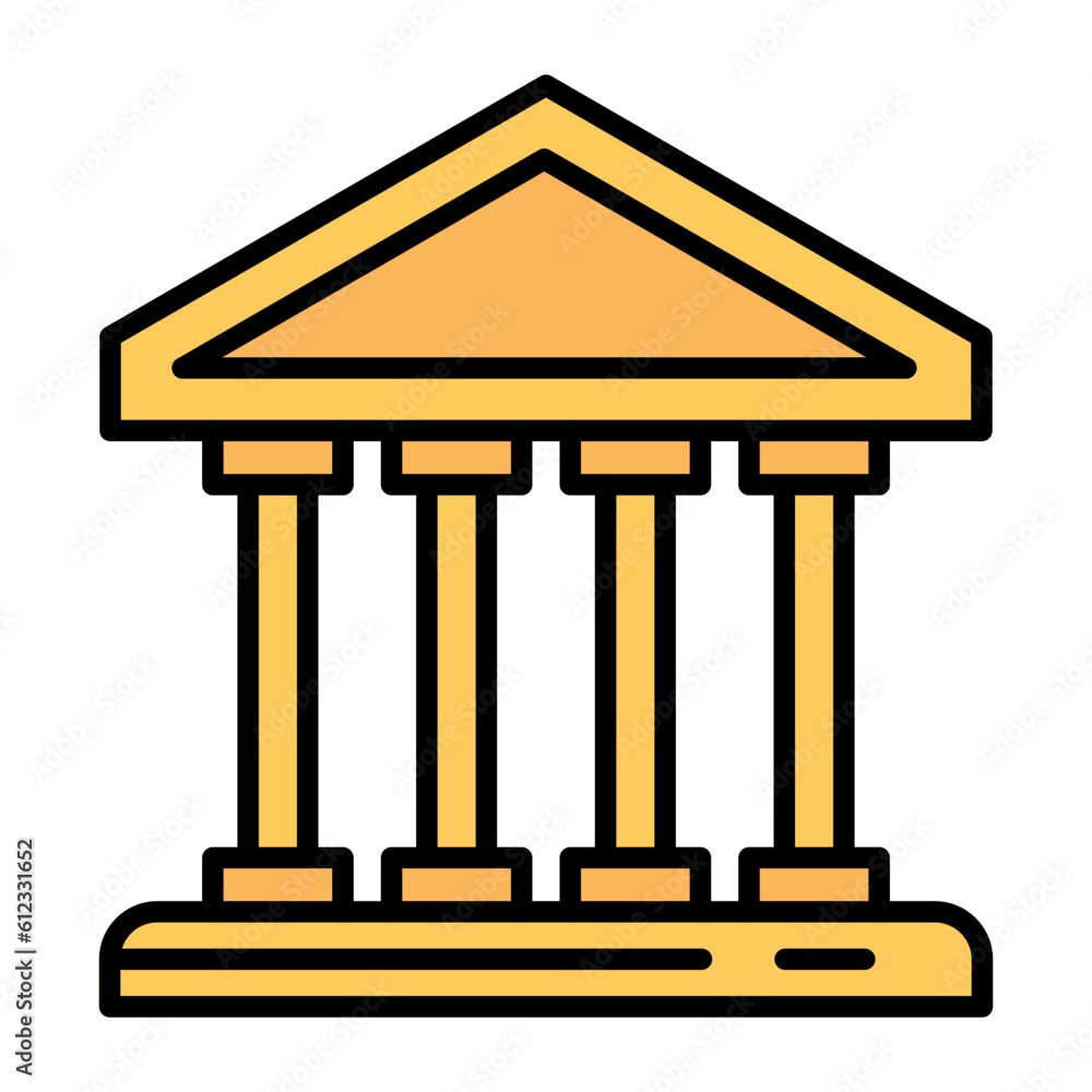 Acropolis Line Color Icon Acropolis Line Color Icon