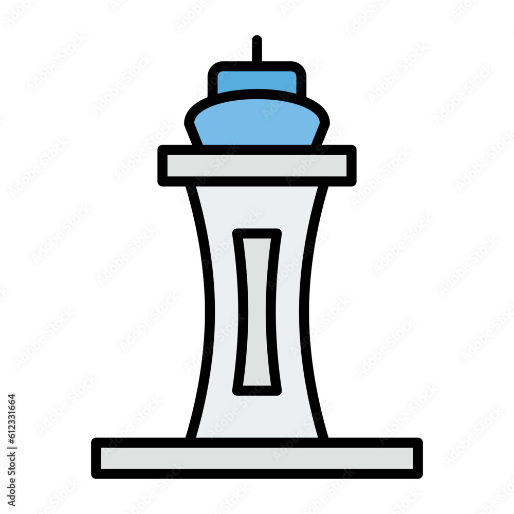 Space Needle Line Color Icon Space Needle Line Color Icon