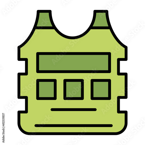 Bulletproof Vest Line Color Icon